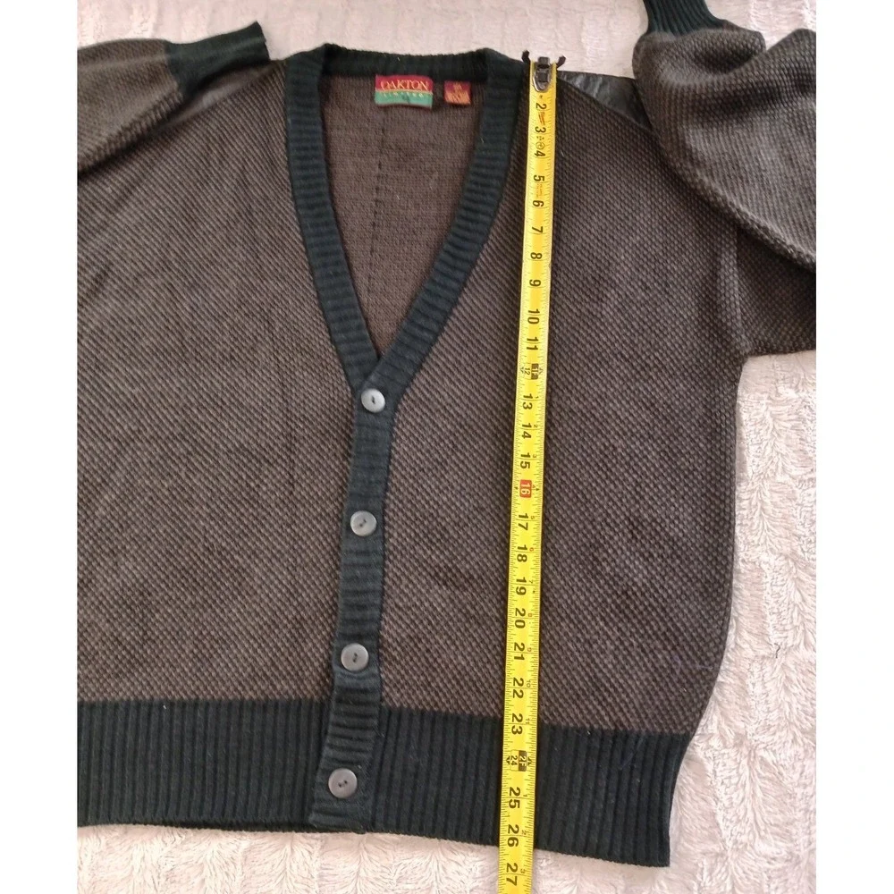 Vintage 80s/90s Oakton Limited Acrylic Cardigan Brown Sweater Men's Size Large